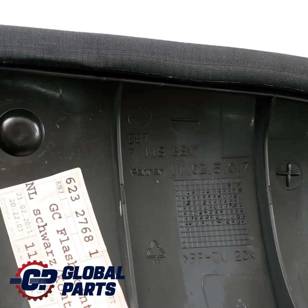 Asiento Trasero Lateral Izquierdo Embellecedor Panel Flashpoint Azul para BMW E87 LCI con número de pieza 7843065 BMW E87 LCI Asiento Trasero Lateral Izquierdo Embellecedor Panel Flashpoint Azul - SKU 7843065 - Número de pieza 7843065