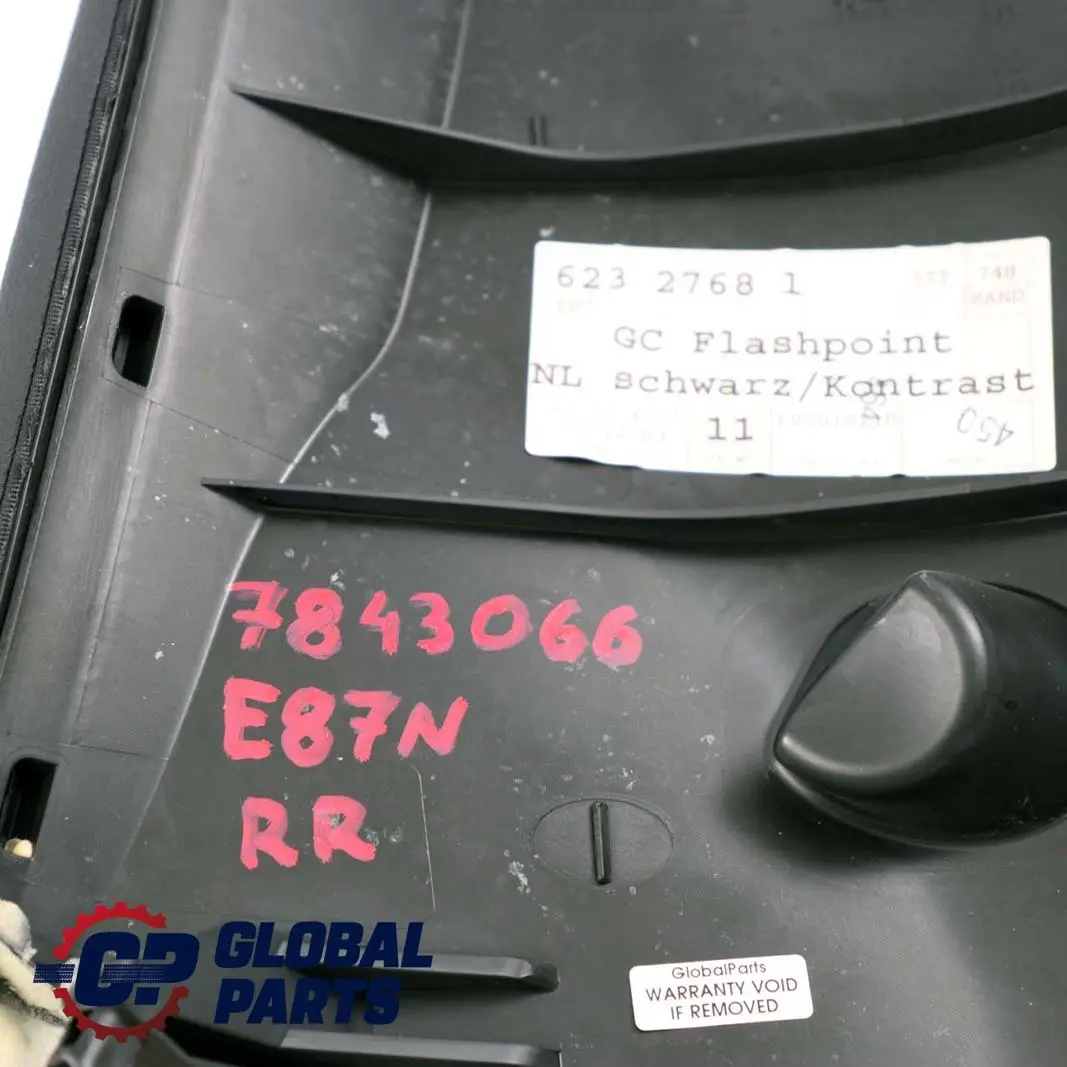 BMW E87 LCI Asiento Trasero Lateral Derecho Acabado Panel Flashpoint Azul - SKU 7843066 - Número de pieza 7843066