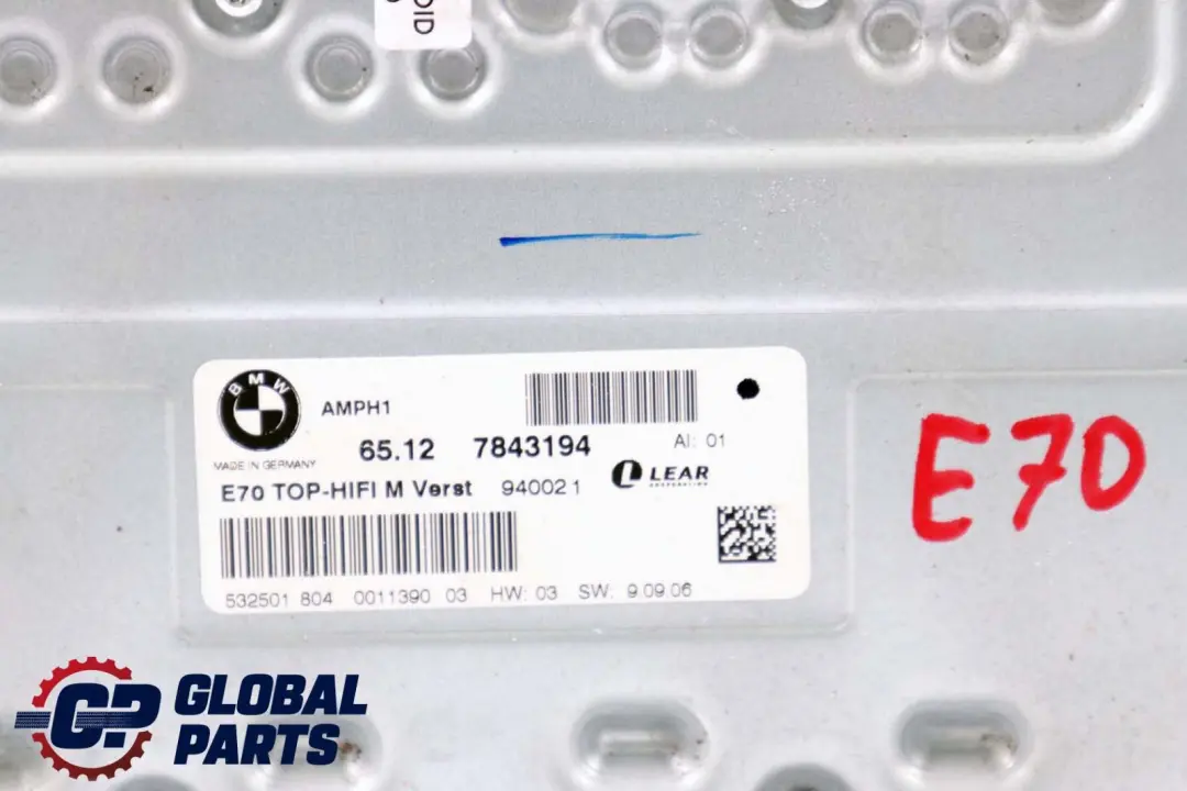 Individual Audio System Amplifier TOP-HIFI to BMW X5 X6 Series E70 E71 with Part number 7843194 BMW X5 X6 Series E70 E71 Individual Audio System Amplifier TOP-HIFI - SKU 7843194 - Part number 7843194