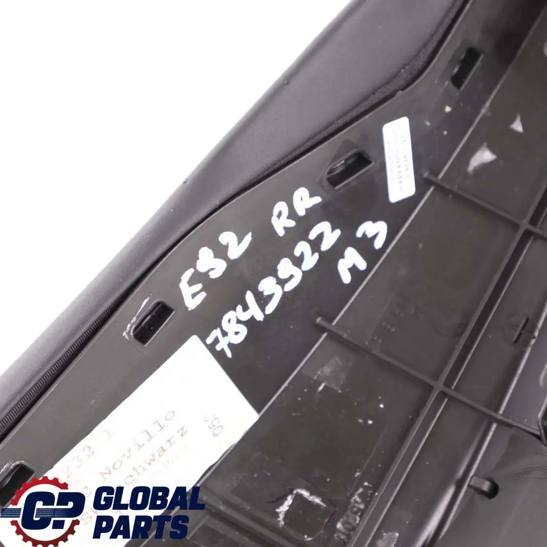 BMW 3 E92 M3 Coupe Rear Seat Side Finisher Cover Right O/S Leather Schwarz - SKU 7843922 - Part number 7843922