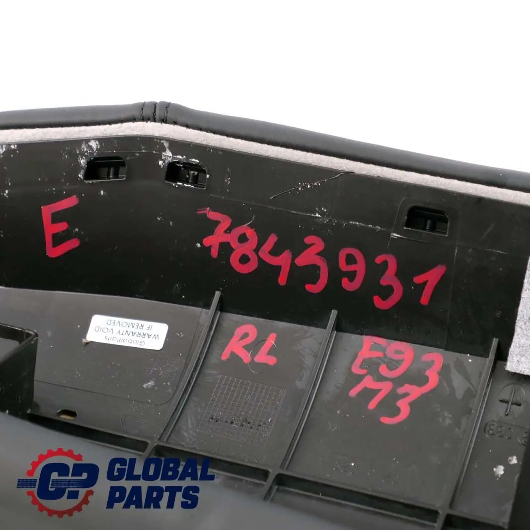 BMW 3 Series E93 M3 Cabrio Side Finisher Rear Seat Left N/S Leather Black - SKU 7843931 - Part number 7843931