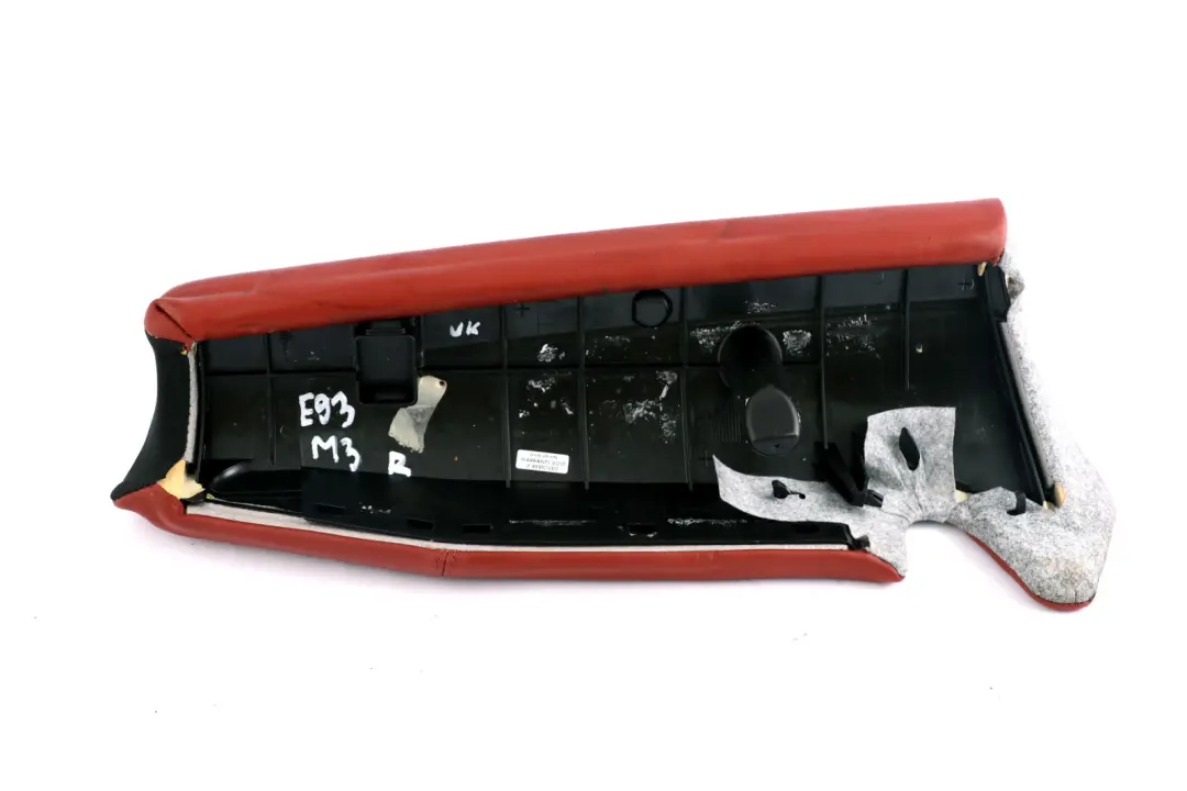 BMW 3 Series E93 M3 Side Finisher Rear Seat Right O/S Leather Fuchsrot Red - SKU 7843934 - Part number 7843934