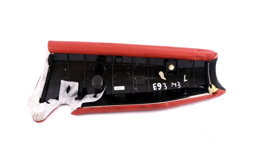 Side Finisher Rear Seat Left N/S Leather Fuchsrot Red to BMW 3 Series E93 M3 with Part number 7843935 BMW 3 Series E93 M3 Side Finisher Rear Seat Left N/S Leather Fuchsrot Red - SKU 7843935 - Part number 7843935