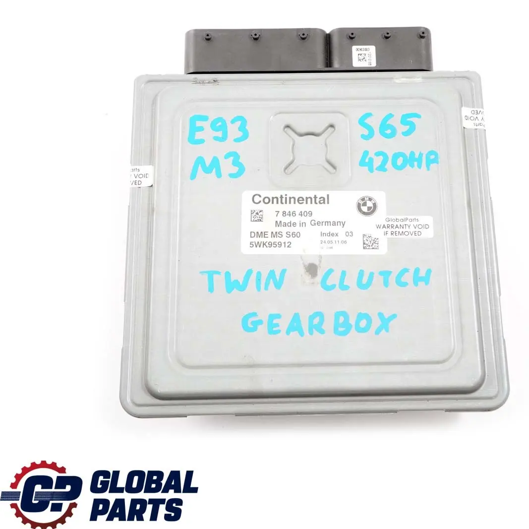 BMW E90 E92 E93 M3 Motor S65 420HP ECU Unidad Control Kit DME Llave CAS3 - SKU 7846409-1 - Número de pieza 7846409