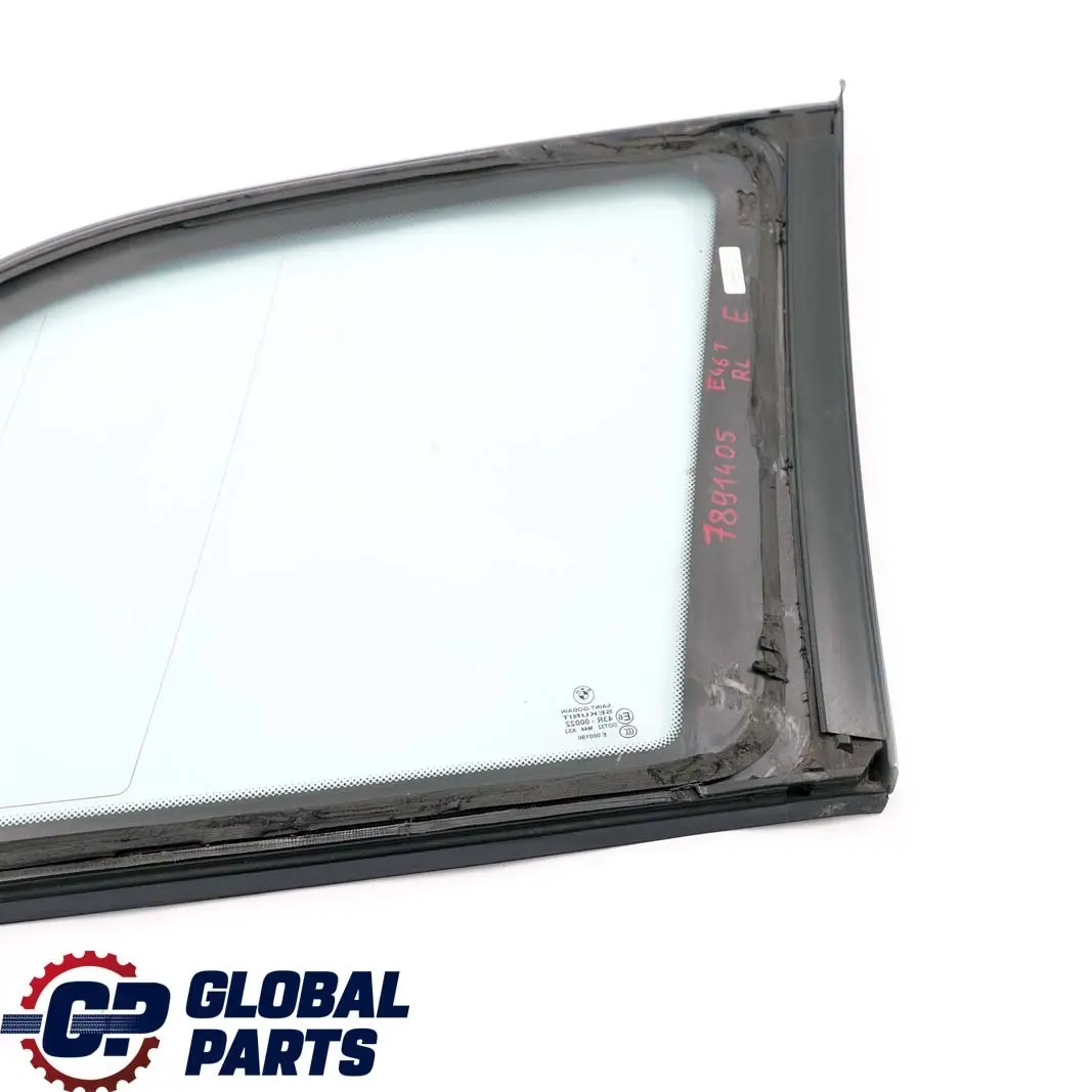 BMW 3 E46 Touring Rear Left N/S Side Window Glass Green AS2 High Gloss Strip - SKU 7891405 - Part number 7891405