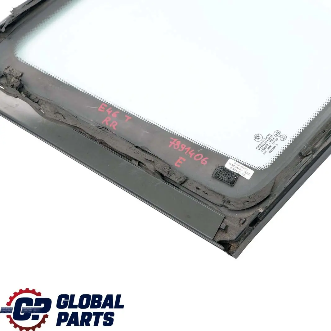 BMW 3 E46 Touring Rear Right O/S Side Window Glass Green AS2 High Gloss Strip - SKU 7891406 - Part number 7891406