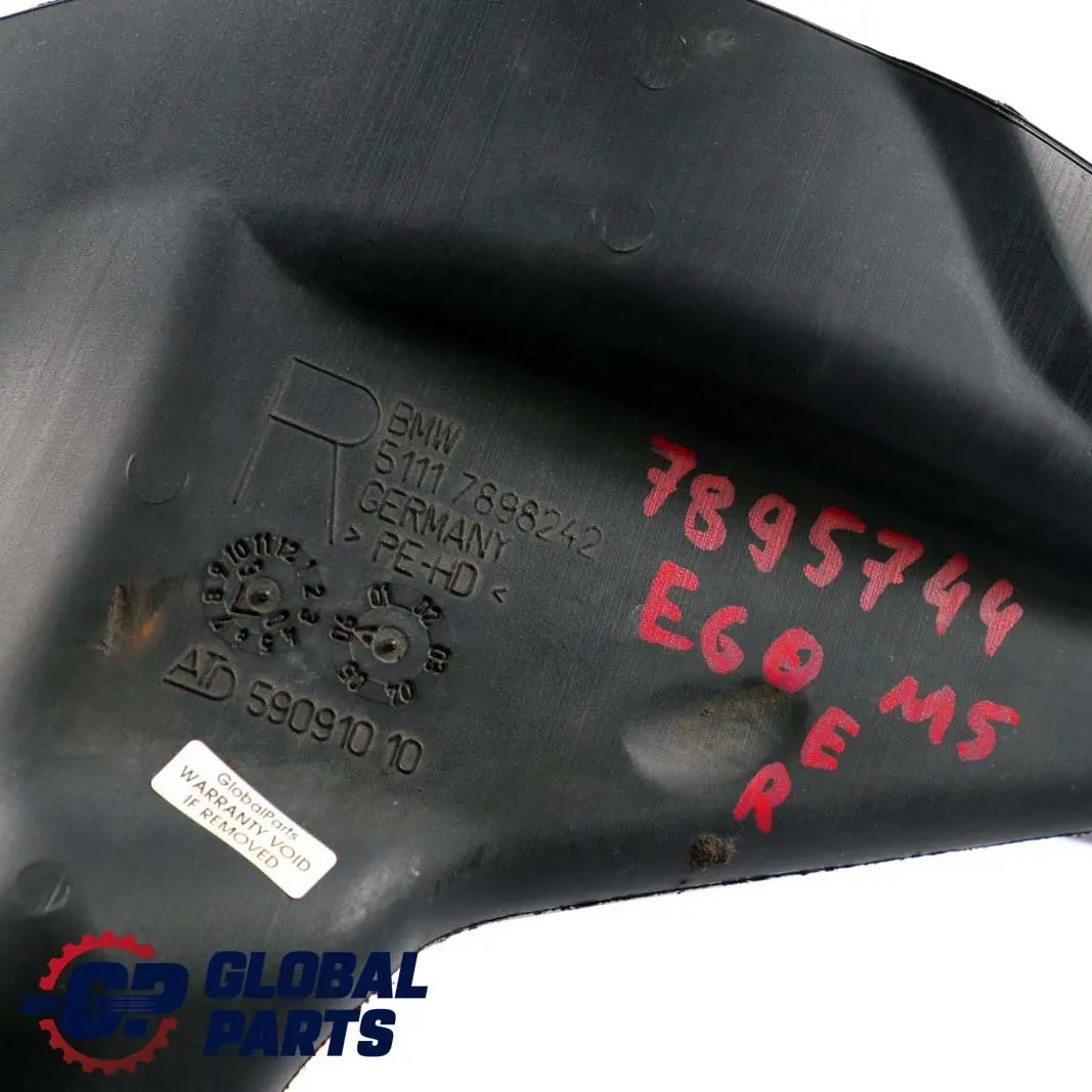 Front Bumper Brake Air Duct Right O/S 7898242 to BMW 5 Series E60 E61N LCI M5 with Part number 7895744 BMW 5 Series E60 E61N LCI M5 Front Bumper Brake Air Duct Right O/S 7898242 - SKU 7895744 - Part number 7895744