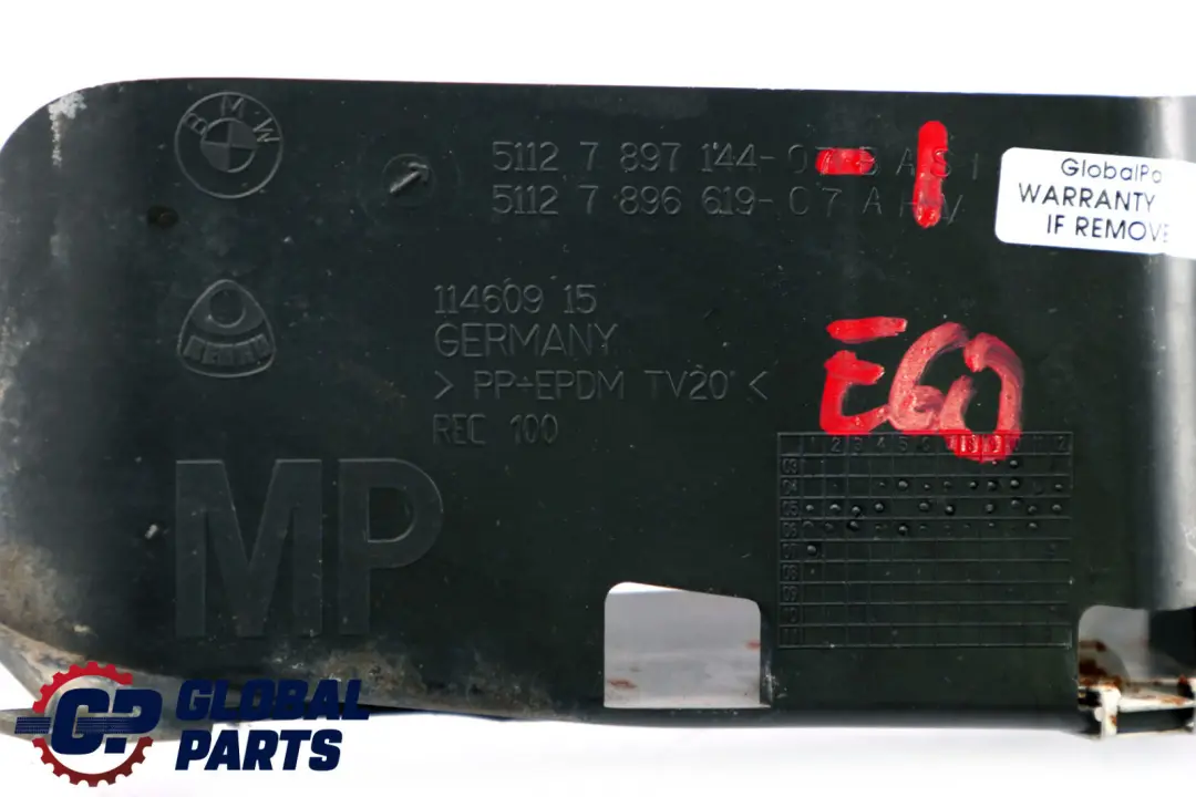 BMW 5 Series 1 E60 E61 M Sport Bumper Lower Bottom Center Guide Trim - SKU 7897144-1 - Part number 7897144