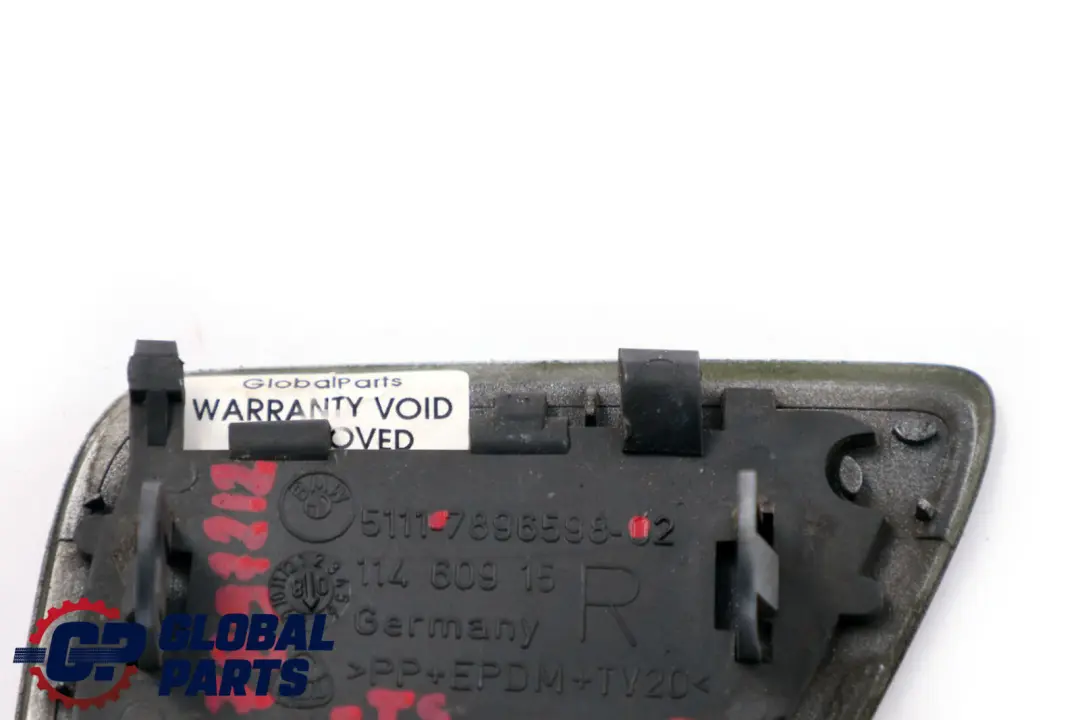 Front Bumper Headligh Flap Cover Right O/S Titansilber Silver to BMW 5 Series E60 M with Part number 7896598 BMW 5 Series E60 M Front Bumper Headligh Flap Cover Right O/S Titansilber Silver - SKU 7897212-TS - Part number 7896598