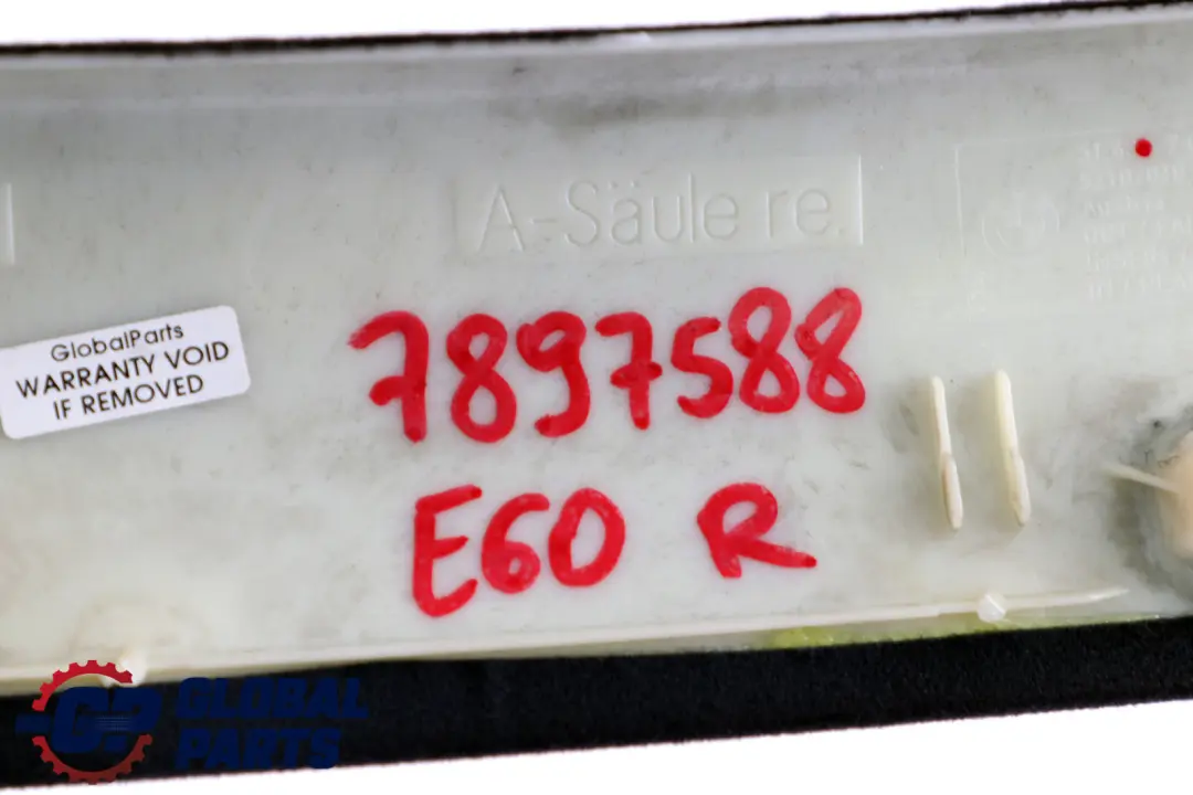 BMW E60 E61 LCI Tapa Columna Derecha O/S Negro Antracita - SKU 7897588 - Número de pieza 7027086
