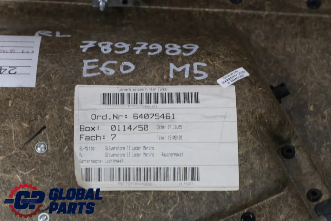 Left N/S Door Card Leather Trim Panel Roller Blinds to BMW 5 Series E60 M5 Rear with Part number 7897989 BMW 5 Series E60 M5 Rear Left N/S Door Card Leather Trim Panel Roller Blinds - SKU 7897989 - Part number 7897989