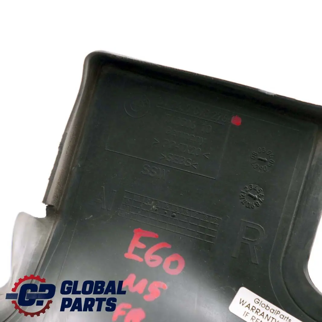 Canal a Air Espace Arriere avant Droit 5174 pour BMW 5 E60 M5 S85 à propos du numéro de pièce 7898276 BMW 5 E60 M5 S85 Canal a Air Espace Arriere avant Droit 5174 - SKU 7898276 - Numéro de pièce 7898276