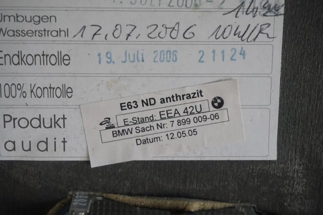 Headlining Moulded Roof Lining Roofliner Cover Panel Black to BMW 6 Series E63 with Part number 7899009 BMW 6 Series E63 Headlining Moulded Roof Lining Roofliner Cover Panel Black - SKU 7899009 - Part number 7899009