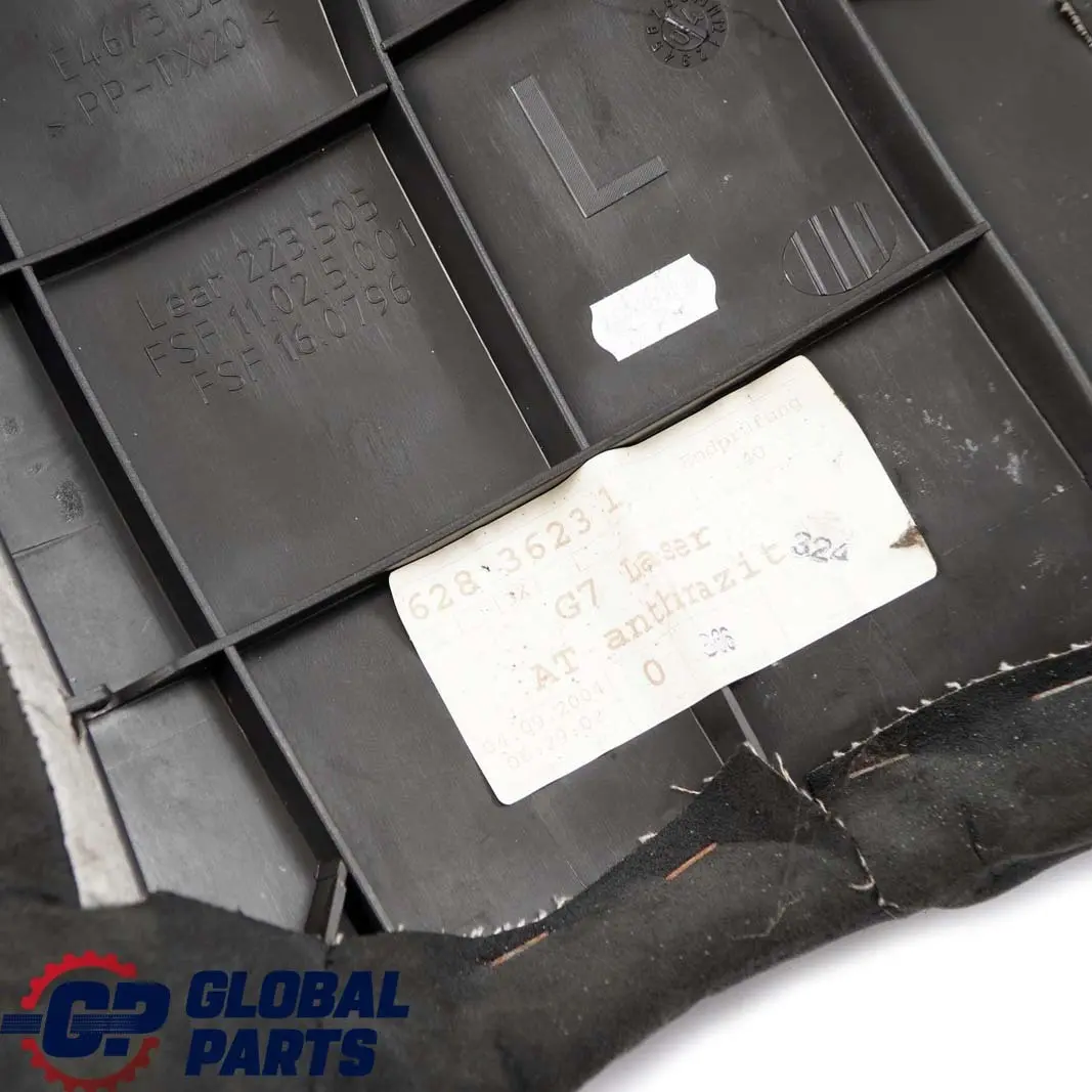 Left N/S Lateral Finisher Panel Cloth Alcantara to BMW 3 E46 Touring Rear Seat with Part number 7902913 BMW 3 E46 Touring Rear Seat Left N/S Lateral Finisher Panel Cloth Alcantara - SKU 7902913 - Part number 7902913