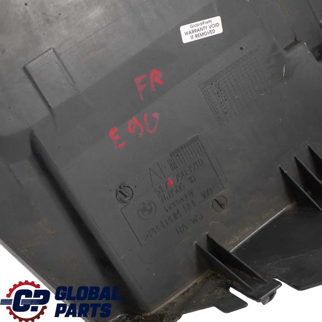 Bottom Front Right O/S Wheel Arch Housing Cover to BMW 3 Series E90 E91 M Sport with Part number 7903910 BMW 3 Series E90 E91 M Sport Bottom Front Right O/S Wheel Arch Housing Cover - SKU 7903910 - Part number 7903910