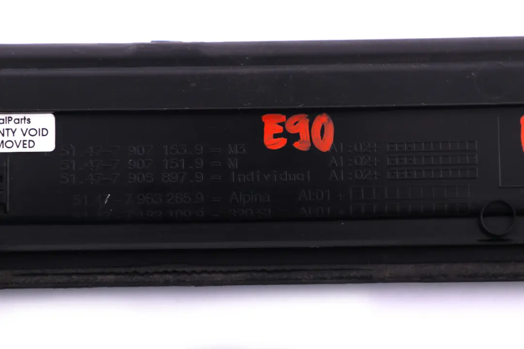 BMW 3 Series E90 E91 LCI Entrance Cover Front Left N/S Black Schwarz - SKU 7906897 - Part number 7906897