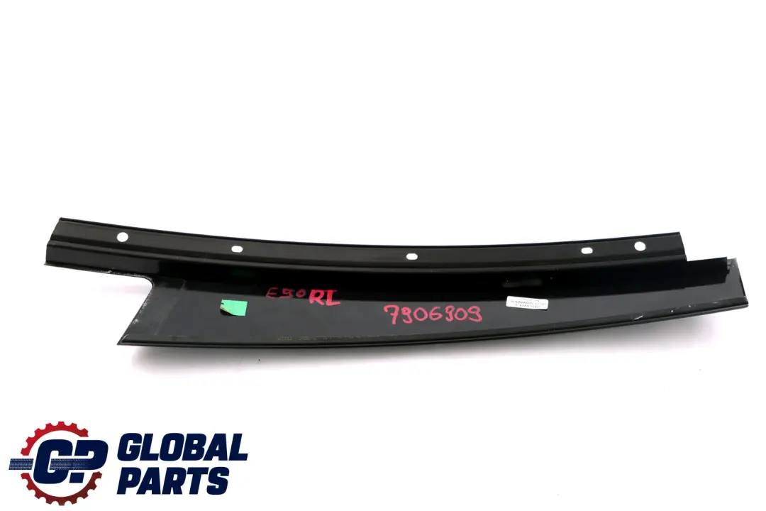 Left Window Finisher B-pillar N/S High Gloss Black to BMW E90 E91 M Sport Rear with Part number 7906909 BMW E90 E91 M Sport Rear Left Window Finisher B-pillar N/S High Gloss Black - SKU 7906909 - Part number 7906909