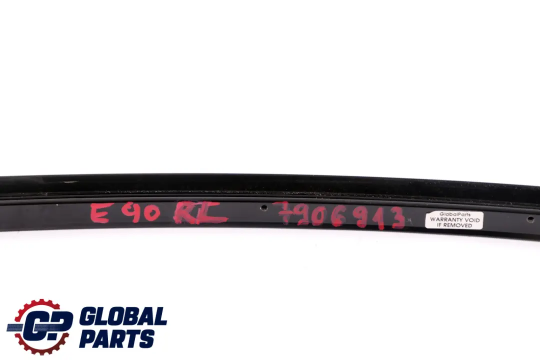 BMW 3 Series E90 E90N Window guide web cover left rear glanzschwarz - SKU 7906913 - Part number 51357906913