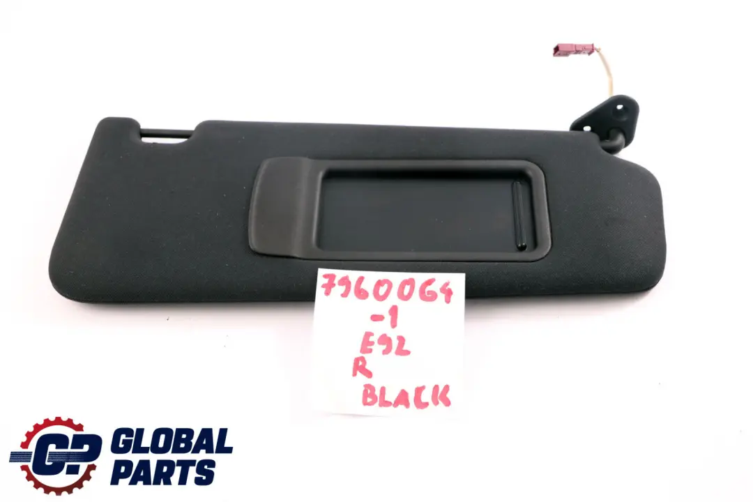 BMW 3 Series E92 E92N LCI Cloth Fabric Sun Visor Mirror Black Right O/S - SKU 7960064-1 - Part number 7960064