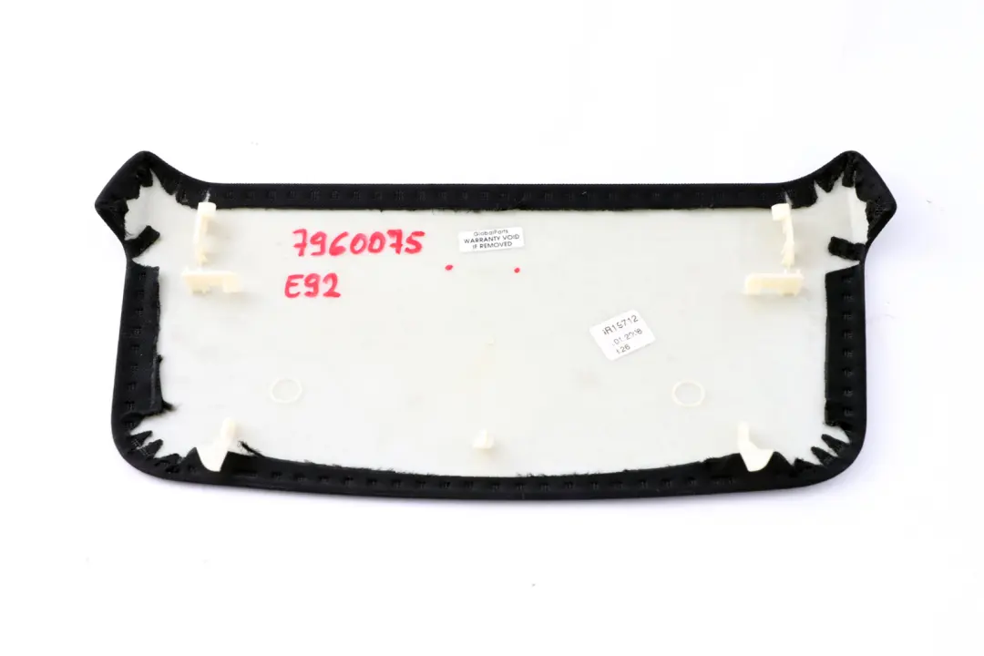 BMW 3 Series E92 E92 LCI Covering Cover Headlining Rear Anthrazit Black 7139298 - SKU 7960075 - Part number 7960075
