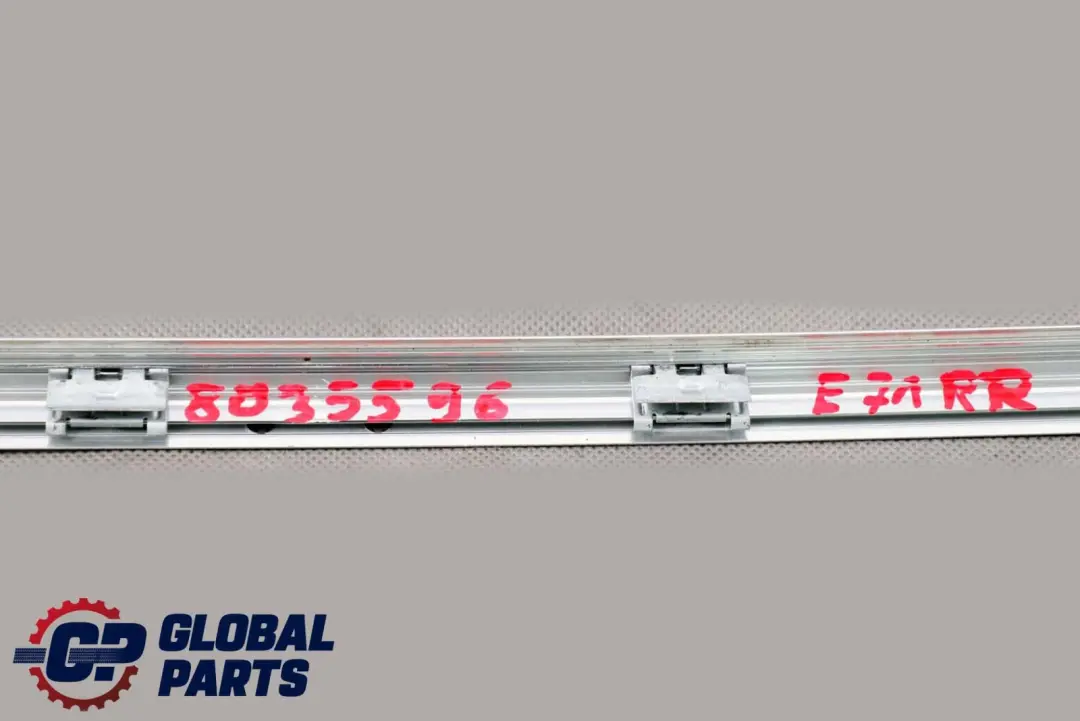 BMW E71 X6 Guarnizione Finitura Telaio Finestrino Alu Satinato Posteriore Destra - SKU 8035596 - Numero di parte 8035596