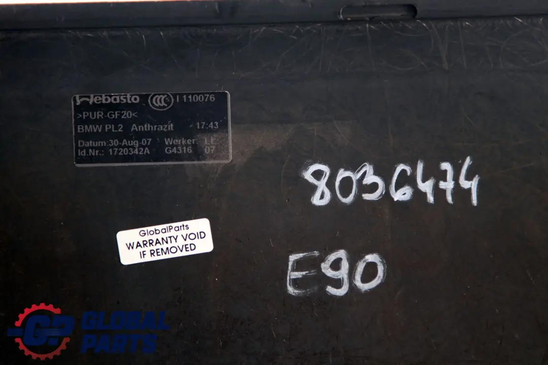 BMW E81 E87 E90 E92 Rama Podsufitki Dachu Pokrywa Antracyt Czarna - SKU 8036474 - Numer Części 8036474