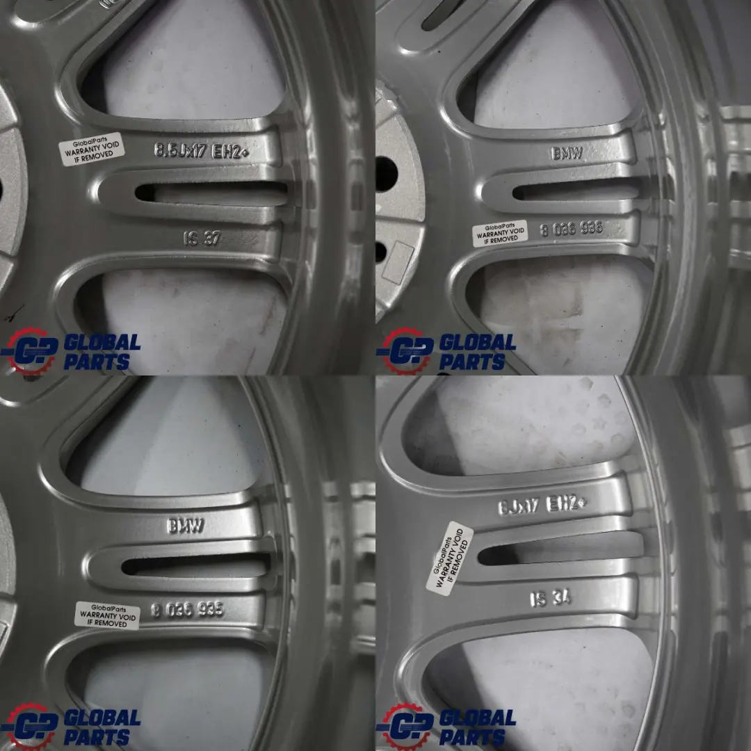 Kompletter Satz 4x Felge 17" M Doppelspeiche 194 für BMW E90 E91 E92 E93 mit Teilenummer 8036936 BMW E90 E91 E92 E93 Kompletter Satz 4x Felge 17" M Doppelspeiche 194 - SKU 8036935/8036936 - Teilenummer 8036936