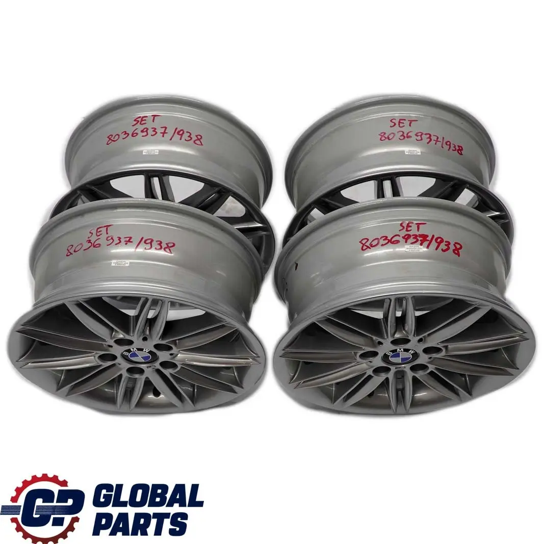 BMW E81 E87 Complete 4x Wheel Alloy Rim 17" M Double Spoke 207 7,5 / 7J ET:47 - SKU 8036937/8036938 - Part number 8036938