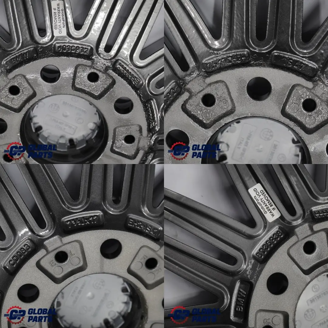 Grey Complete 4x Wheel Alloy Rim 17" ET:47 M Double Spoke 207 BMW E81 E82 E87 - SKU 8036937/8036938 SET - Part number 8036938