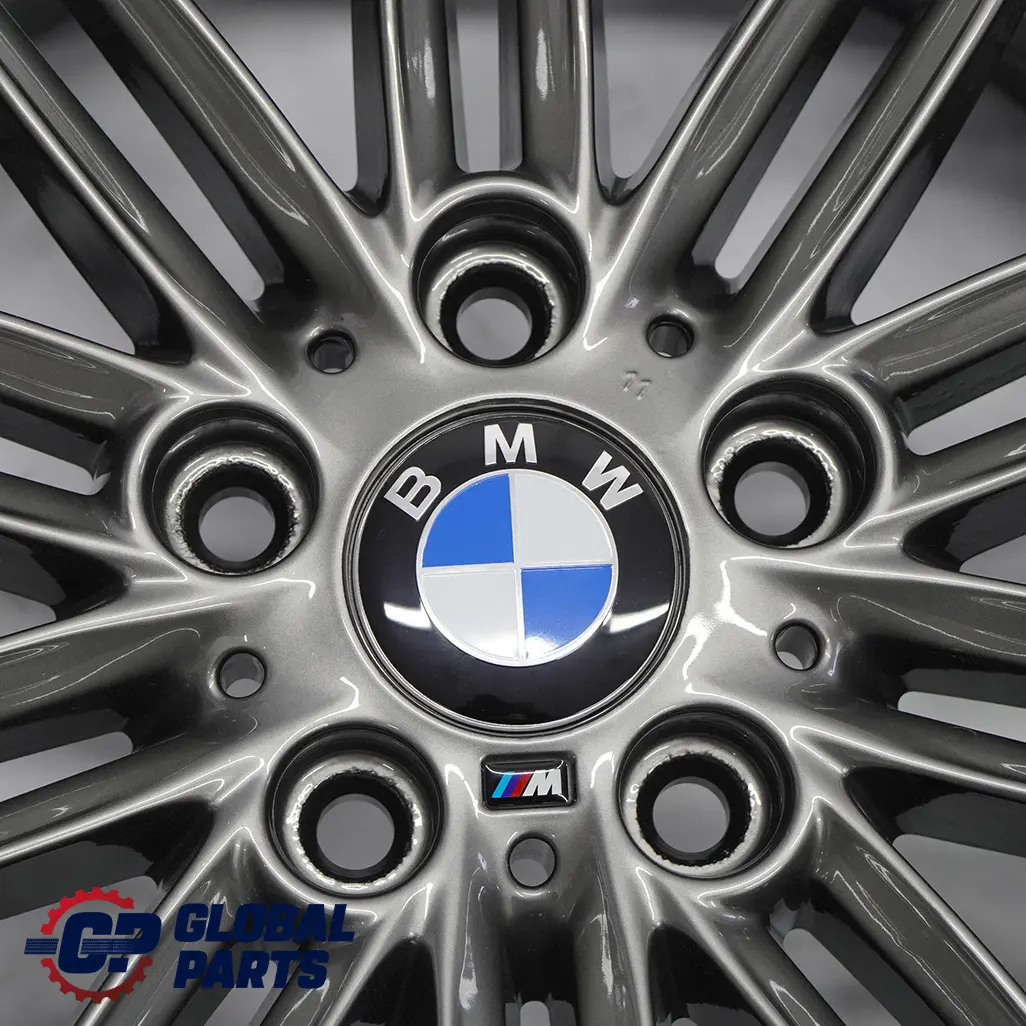 Grey Complete 4x Wheel Alloy Rim 17" ET:47 M Double Spoke 207 BMW E81 E82 E87 - SKU 8036937/8036938 SET - Part number 8036938