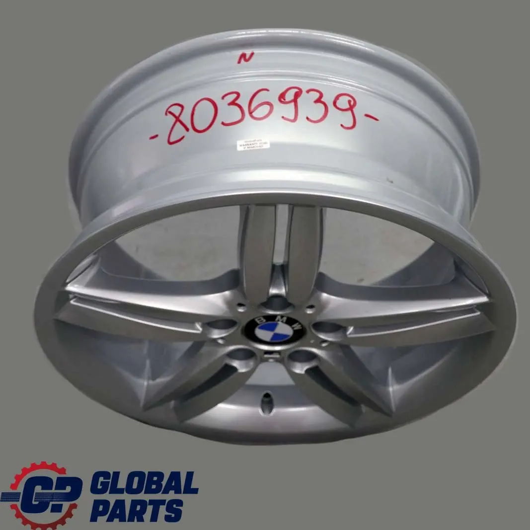 Silber Vorne Alufelge Felge 18" 7,5J M Doppelspeiche 208 für BMW E81 E87 mit Teilenummer 8036939 BMW E81 E87 Silber Vorne Alufelge Felge 18" 7,5J M Doppelspeiche 208 - SKU 8036939 - Teilenummer 8036939
