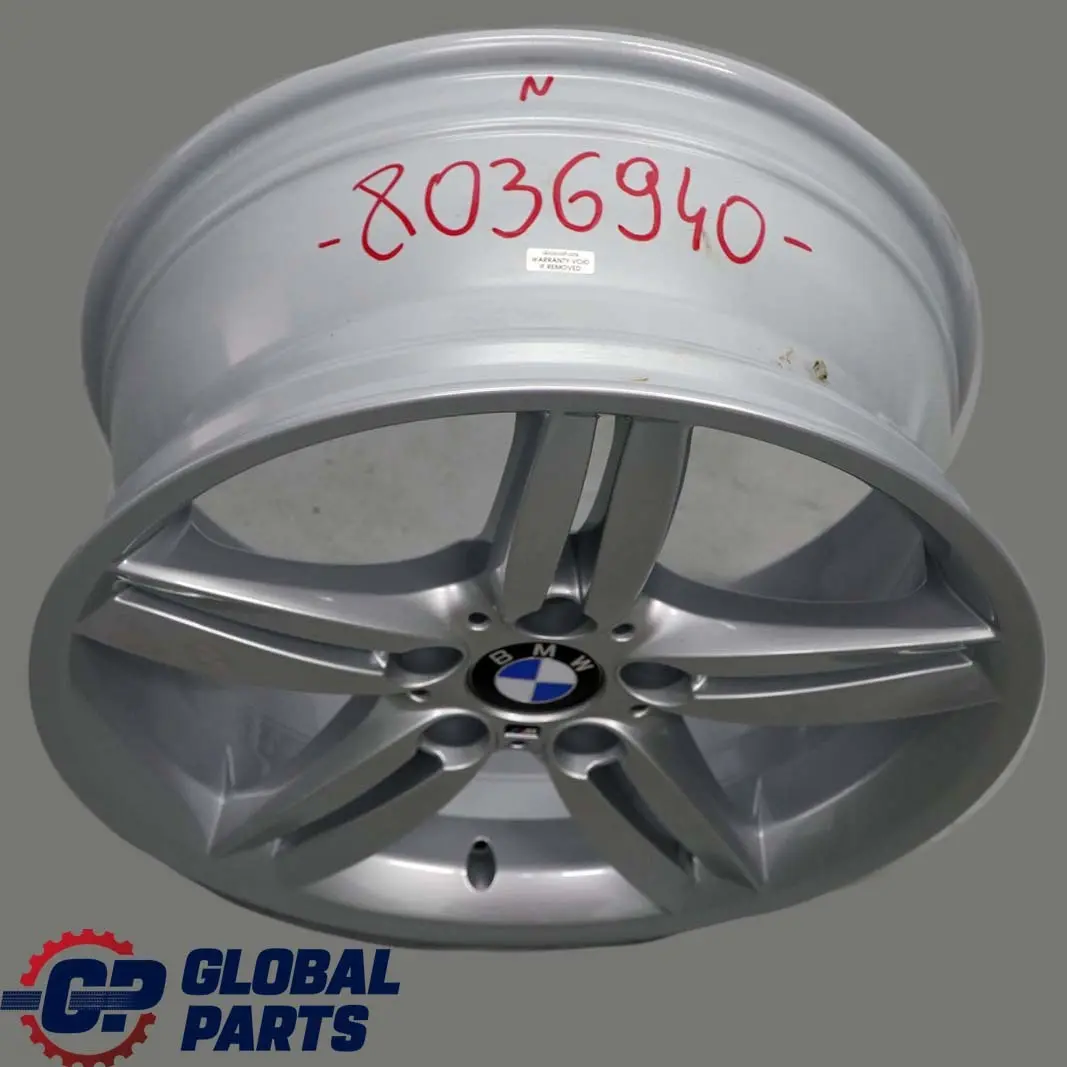 BMW E81 E87 LCI Silver Rear Alloy Wheel Rim 18" 8J ET:49 M Double Spoke 208 - SKU 8036940 - Part number 8036940