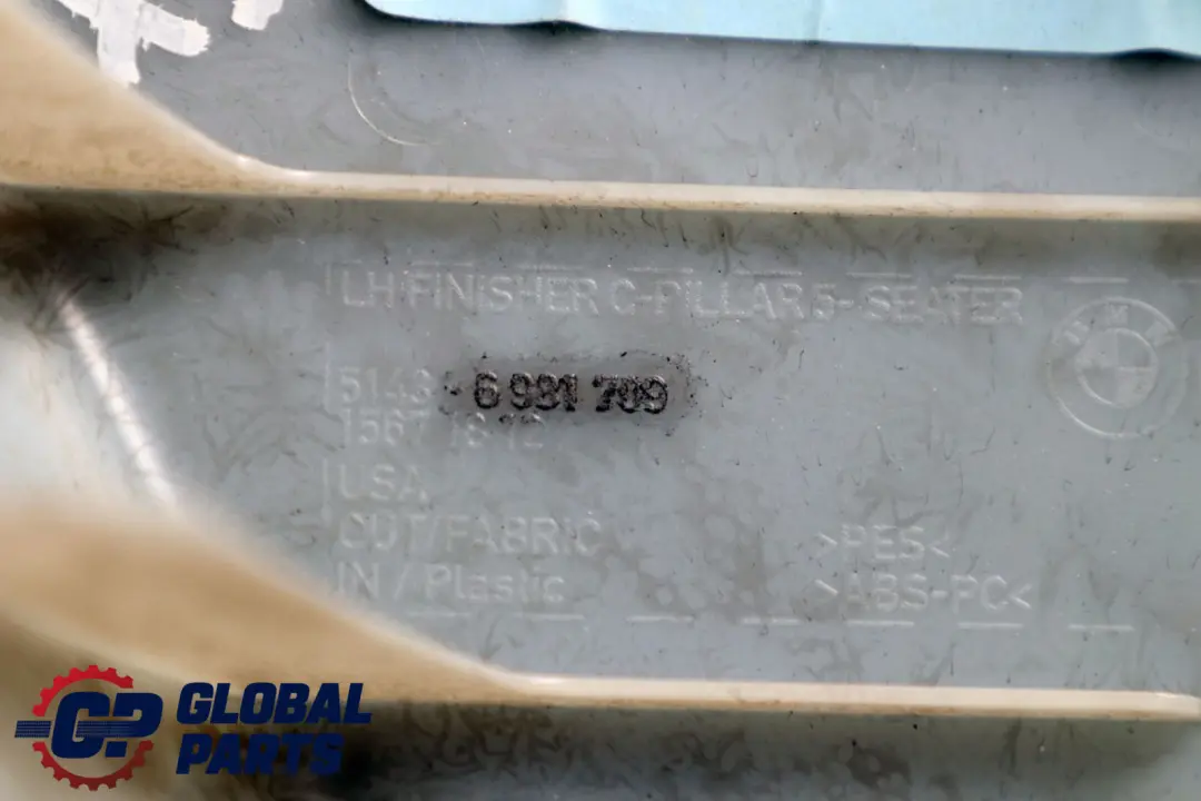 Pilar Cubierta Panel Columna C Izquierda Negro 6961709 para BMW X5 E70 con número de pieza 8037365 BMW X5 E70 Pilar Cubierta Panel Columna C Izquierda Negro 6961709 - SKU 8037365 - Número de pieza 8037365