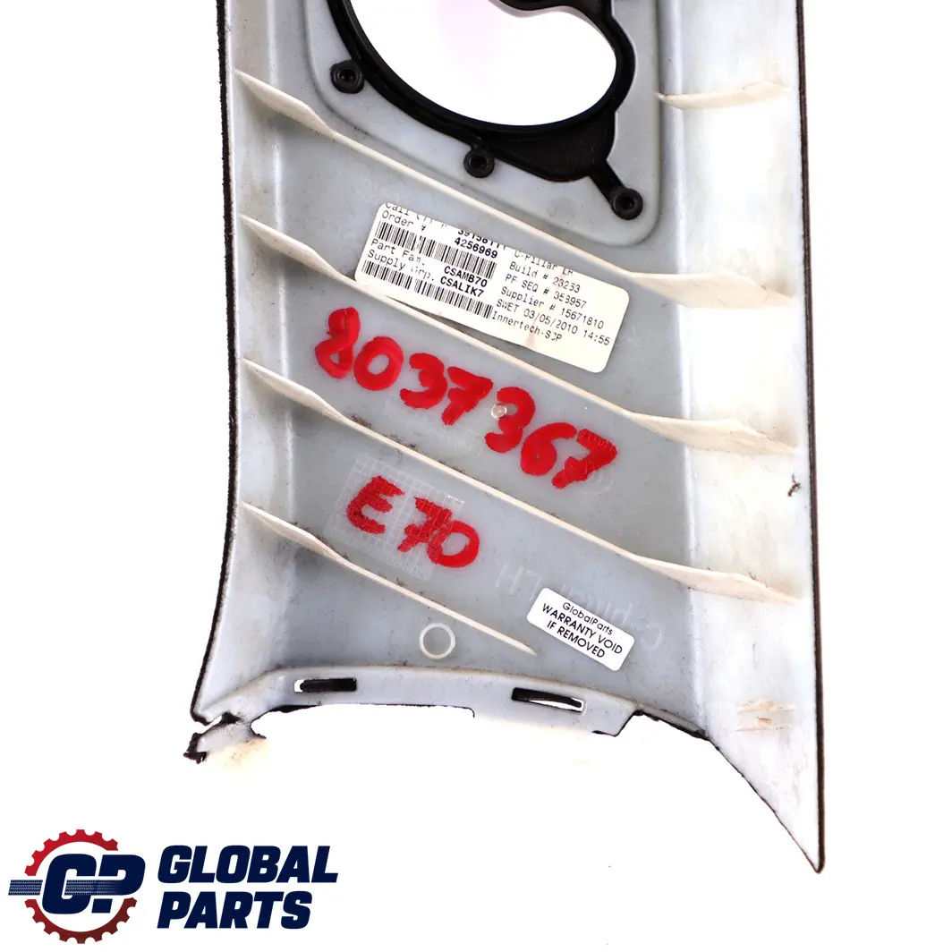 Colonna C Sinistra Rivestimento Pannello Nero per BMW X5 E70 con numero di parte 8037367 BMW X5 E70 Colonna C Sinistra Rivestimento Pannello Nero - SKU 8037367 - Numero di parte 8037367