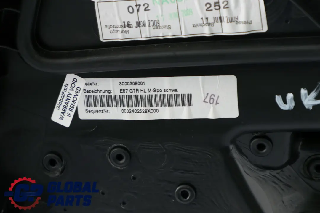 Tarjeta De Puerta Forro Tela Trasera Izquierda Flashpoint para BMW E87 LCI M Sport con número de pieza 8037415 BMW E87 LCI M Sport Tarjeta De Puerta Forro Tela Trasera Izquierda Flashpoint - SKU 8037415 - Número de pieza 8037415