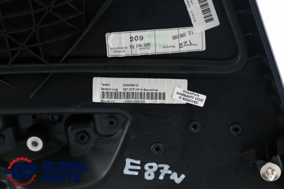 BMW 1 Series E87 LCI M Sport Door Card Lining Cloth Rear Right O/S Flashpoint - SKU 8037416 - Part number 8037416
