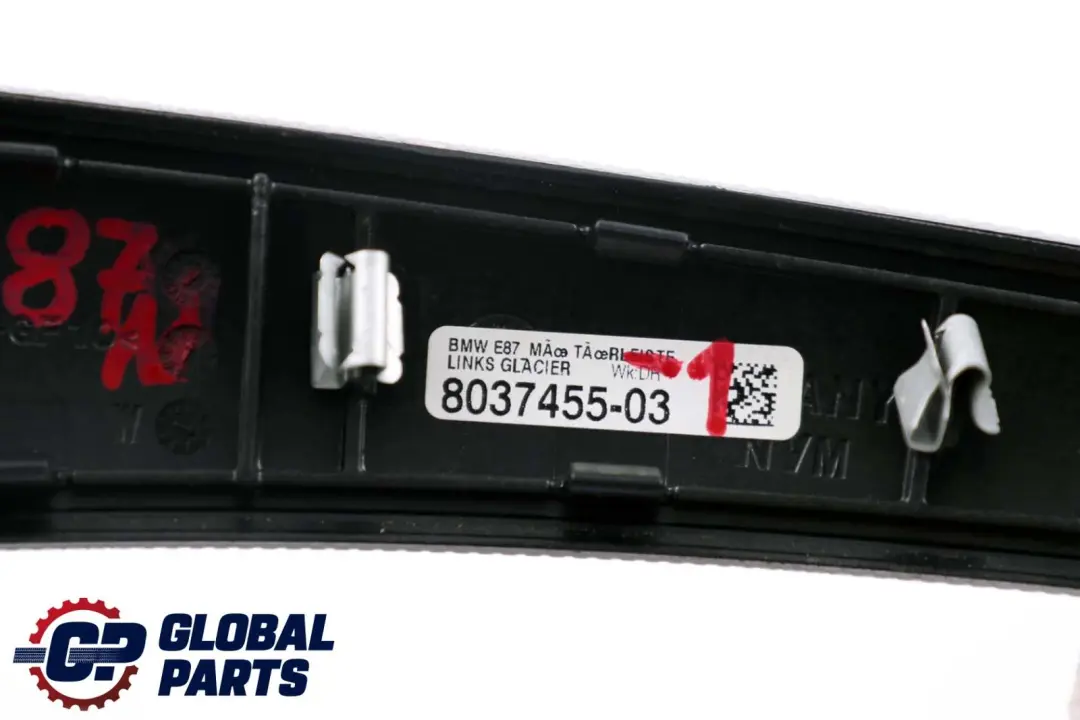 BMW 1 Series E81 E82 E87 LCI Left Door Aluminium Handle Strip Glacier Silver N/S - SKU 8037455-1 - Part number 8037455