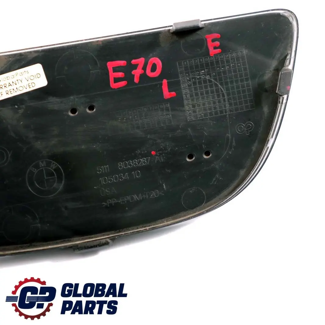 Front Bumper Closed Grid Grille Left N/S to BMW X5 E70 with Part number 8038287 BMW X5 E70 Front Bumper Closed Grid Grille Left N/S - SKU 8038287 - Part number 8038287