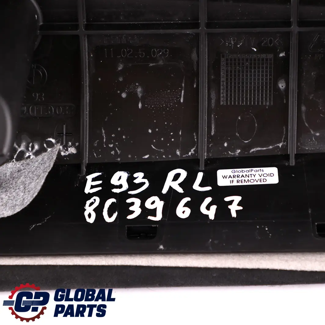 Side Finisher Rear Seat Left N/S Cloth Alcantara to BMW 3 Series E93 Cabrio with Part number 8039647 BMW 3 Series E93 Cabrio Side Finisher Rear Seat Left N/S Cloth Alcantara - SKU 8039647 - Part number 8039647