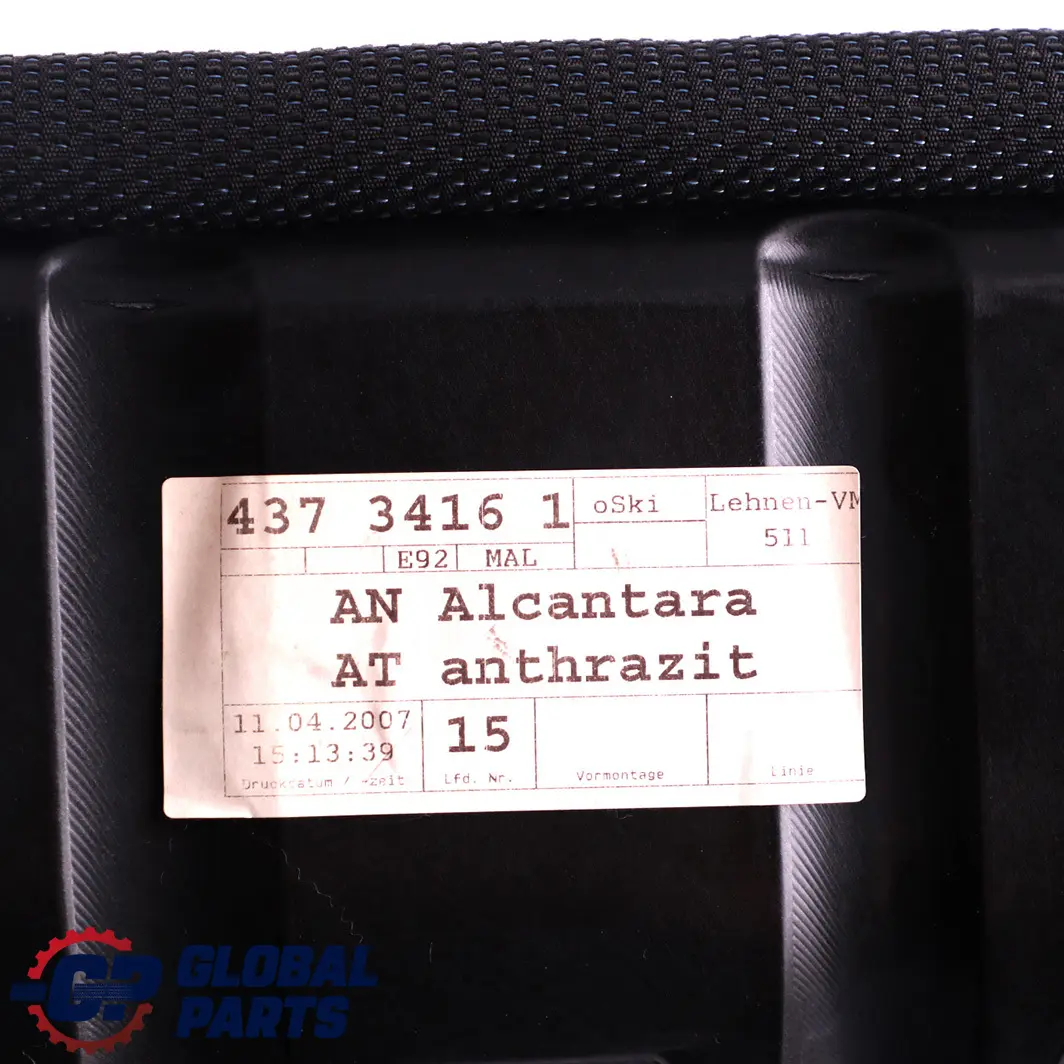 BMW E92 Coupe Asiento Trasero Izquierdo N/S Funda Sofá Banqueta Tela Alcantara - SKU 8039783 - Número de pieza 8039783