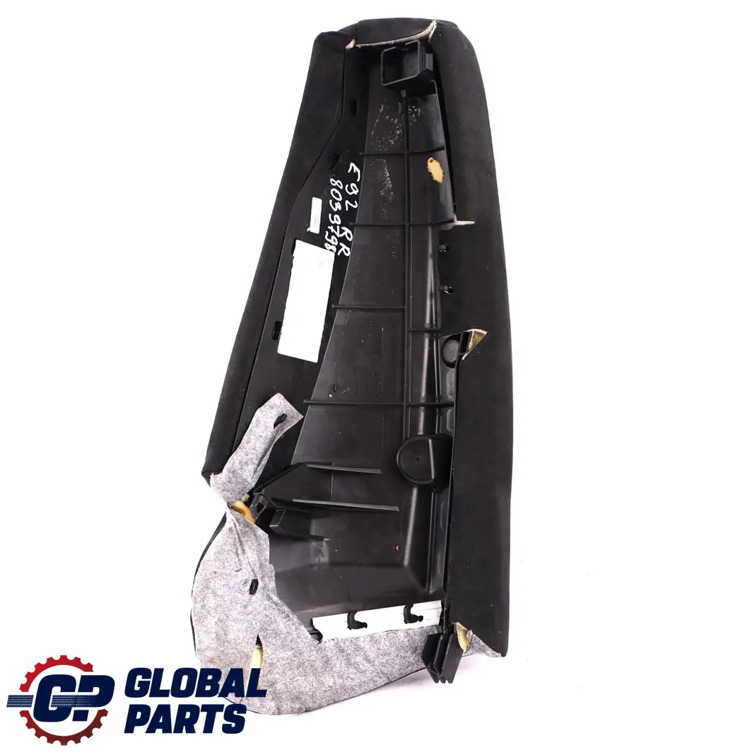 Asiento Trasero Derecho Side Finisher Cover Cloth Alcantara para BMW E92 Coupe con número de pieza 8039798 BMW E92 Coupe Asiento Trasero Derecho Side Finisher Cover Cloth Alcantara - SKU 8039798 - Número de pieza 8039798