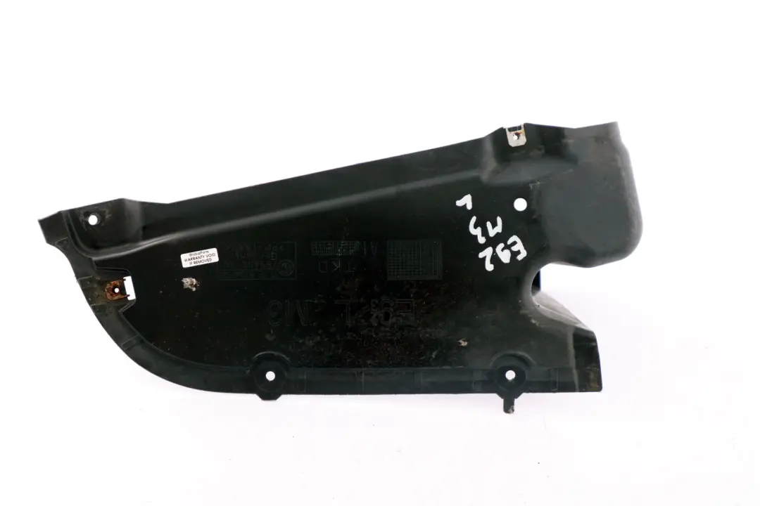 Left N/S Underbody Paneling Trim Cover to BMW 3 Series E92 E93 M3 Rear with Part number 8040537 BMW 3 Series E92 E93 M3 Rear Left N/S Underbody Paneling Trim Cover - SKU 8040537 - Part number 8040537