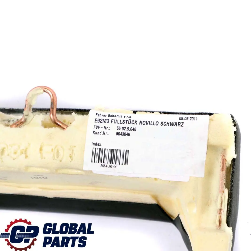 Interior Rear Seat Lower Padding Trim Cover Black Leather to BMW 3 E92 M3 Coupe with Part number 8043046 BMW 3 E92 M3 Coupe Interior Rear Seat Lower Padding Trim Cover Black Leather - SKU 8043046 - Part number 8043046