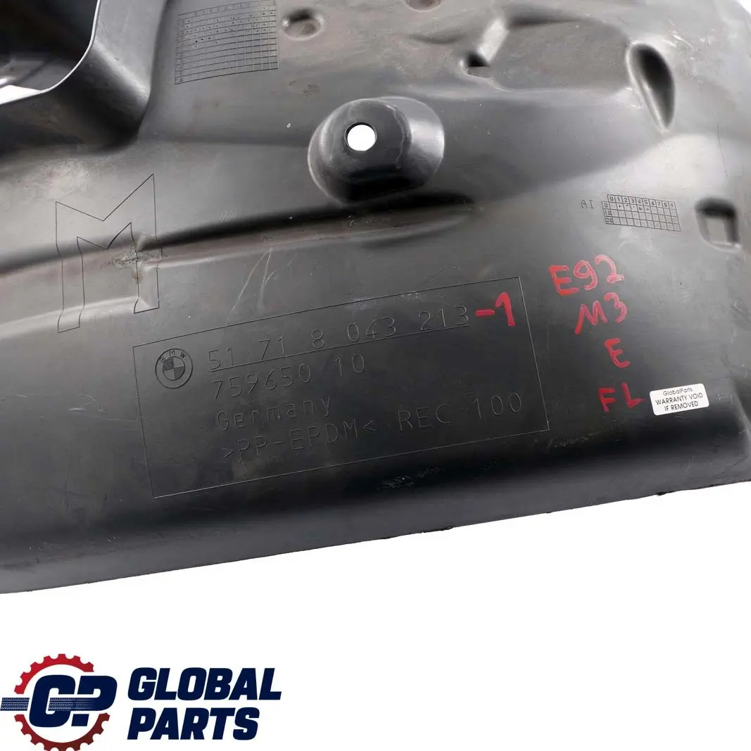 BMW 3 er E92 E93 M3 Radhausschale Radhaus Abdeckung Vorne Links - SKU 8043213-1 - Teilenummer 8043213