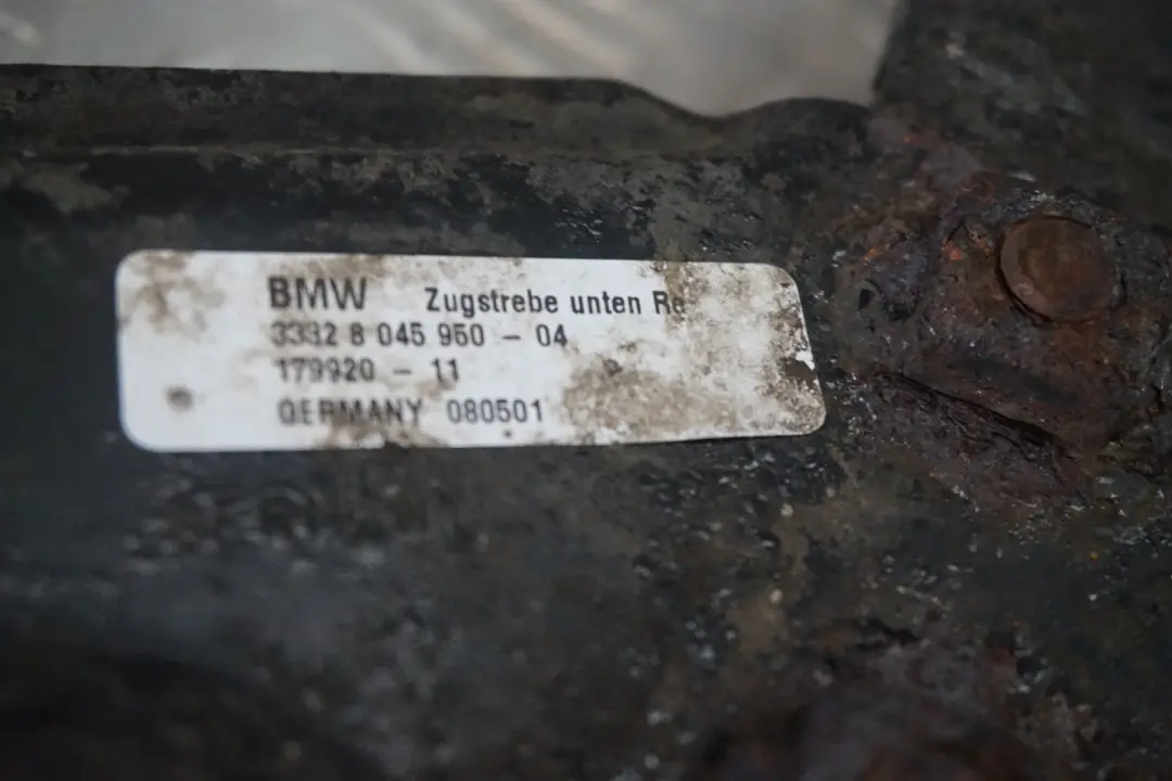 Axle V-Brace Pull Rod Strut to BMW 3 Series E93 M3 Cabrio Convertible Rear with Part number 8045950 BMW 3 Series E93 M3 Cabrio Convertible Rear Axle V-Brace Pull Rod Strut - SKU 8045950 - Part number 8045950