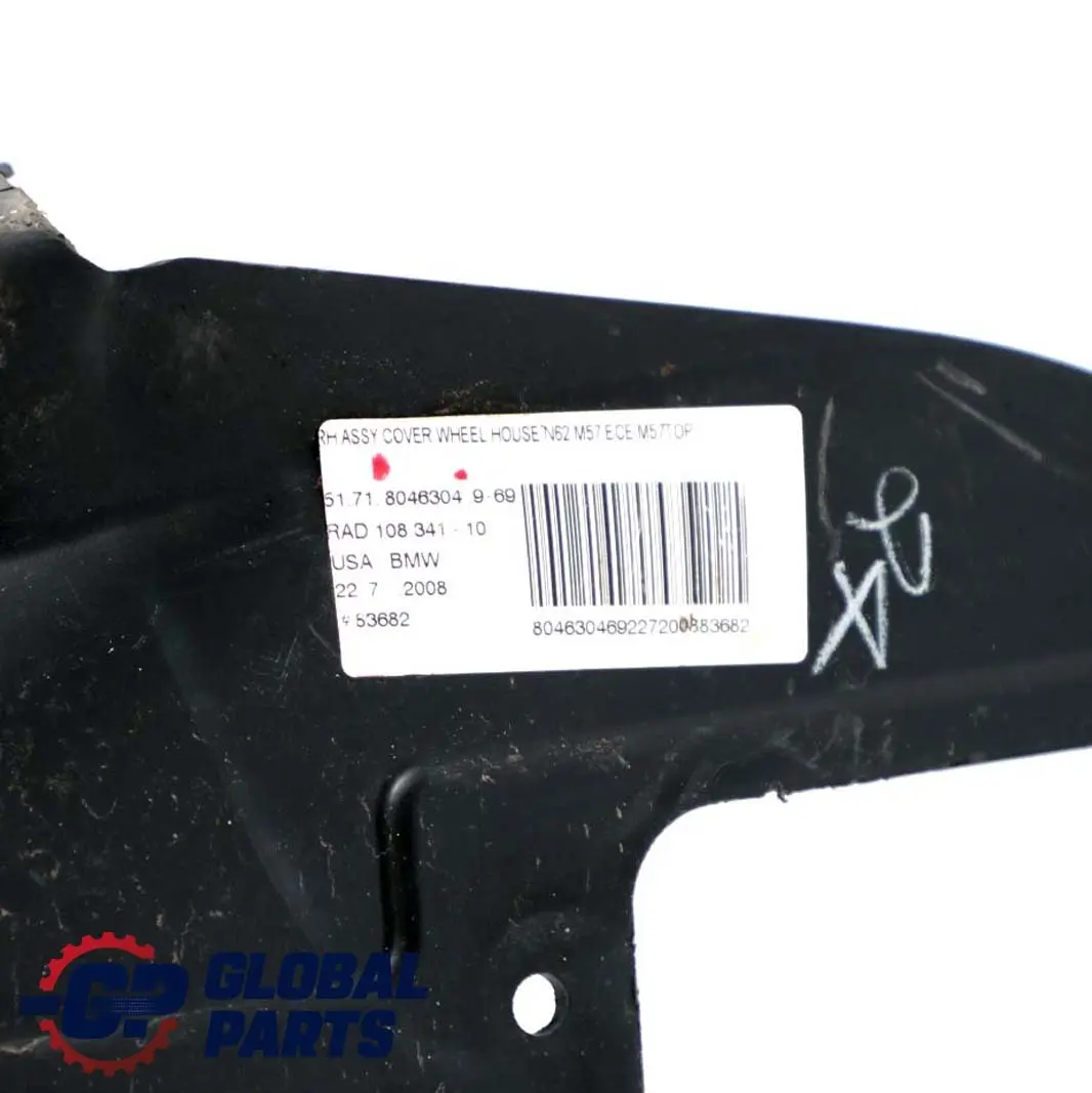N62N Copertura Passaruota Anteriore Destra Alloggiamento per BMW X5 E70 con numero di parte 8046304 BMW X5 E70 N62N Copertura Passaruota Anteriore Destra Alloggiamento - SKU 8046304 - Numero di parte 8046304