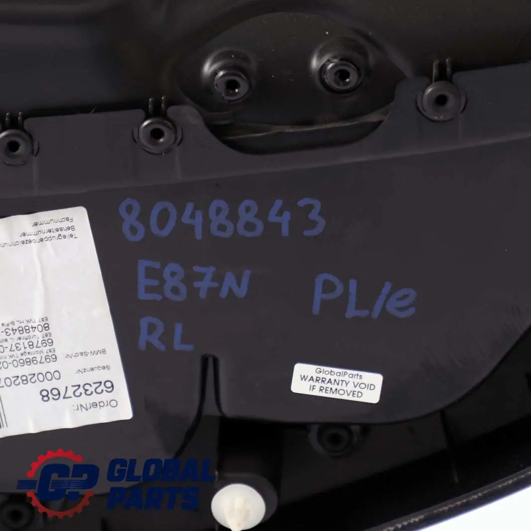 BMW 1 E87 LCI Rear Left N/S Door Card Lining Panel Flashpoint Black Blue - SKU 8048843 - Part number 8048843