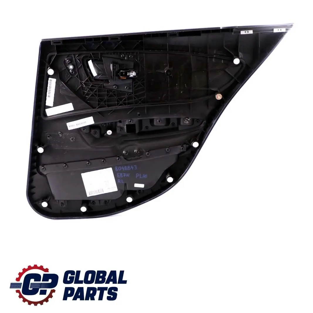 BMW 1 E87 LCI Rear Left N/S Door Card Lining Panel Flashpoint Black Blue - SKU 8048843 - Part number 8048843