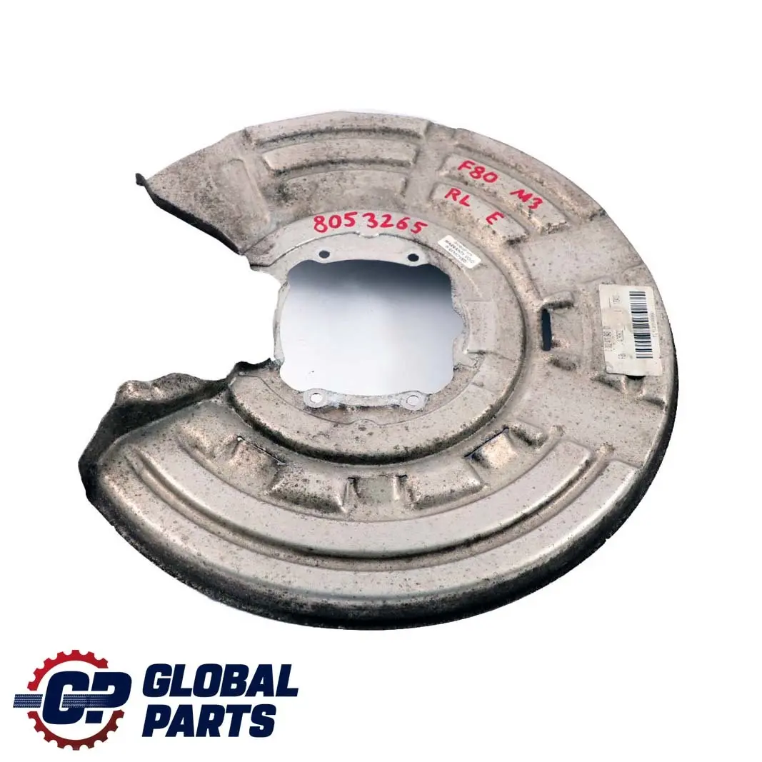 Left N/S Brake Disc Protection Plate to BMW 3 4 Series F80 M3 F82 M4 Rear with Part number 8053265 BMW 3 4 Series F80 M3 F82 M4 Rear Left N/S Brake Disc Protection Plate - SKU 8053265 - Part number 8053265