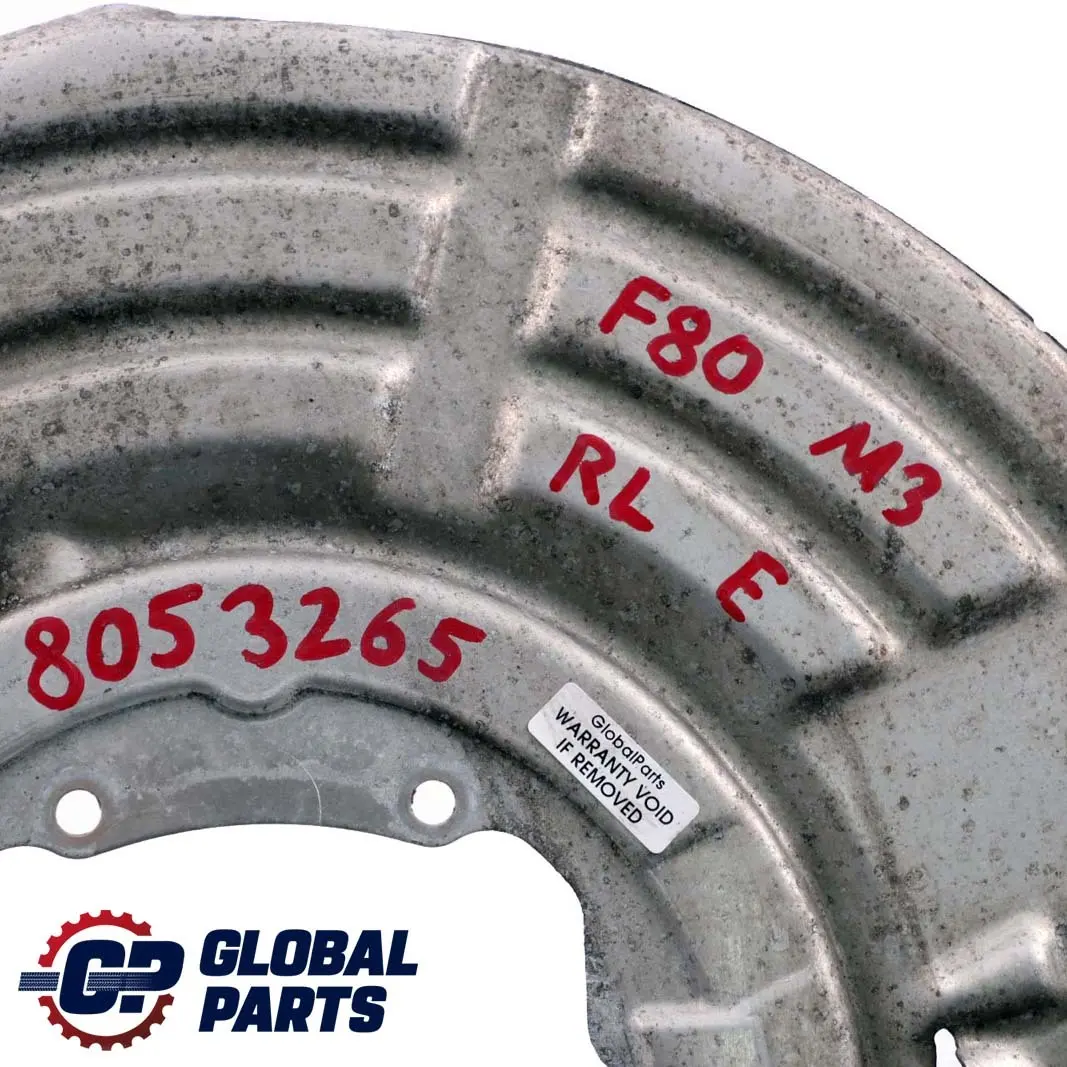 Posteriore SX Bremsscheibenschutzplatte Parafango per BMW F80 M3 F82 M4 con numero di parte 8053265 BMW F80 M3 F82 M4 Posteriore SX Bremsscheibenschutzplatte Parafango - SKU 8053265 - Numero di parte 8053265